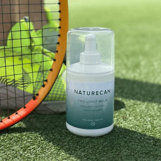 Naturecan CBD Joint Balm on Tennis Court