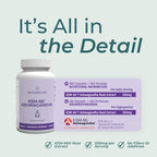 Naturecan KSM-66 Ashwagandha supplement bottle and informational card on a pale green background with the headline 'It's All in the Detail'.