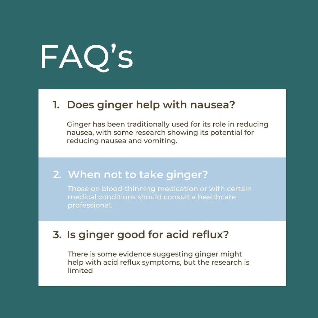 FAQs about ginger on a green background