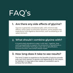 FAQs about glycine on a green background