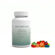 Naturecan CBD oil gummies bottle with colorful gummies on a white background