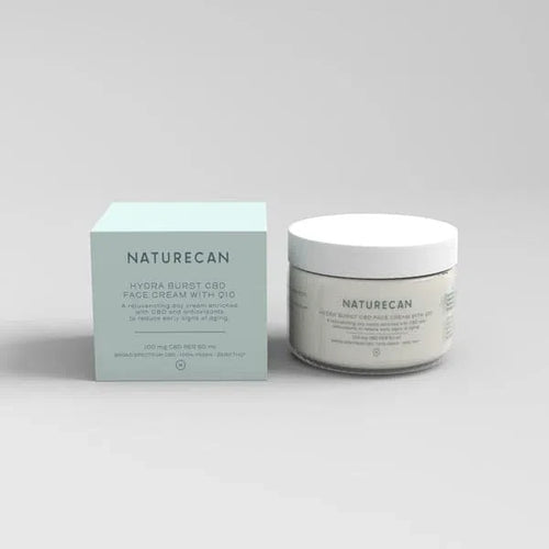 CBD Radiance Bundle with Naturecan Hydra Burst CBD Face Cream and matching jar.