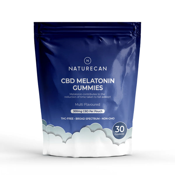 Naturecan CBD Melatonin Gummies packaging on a white background